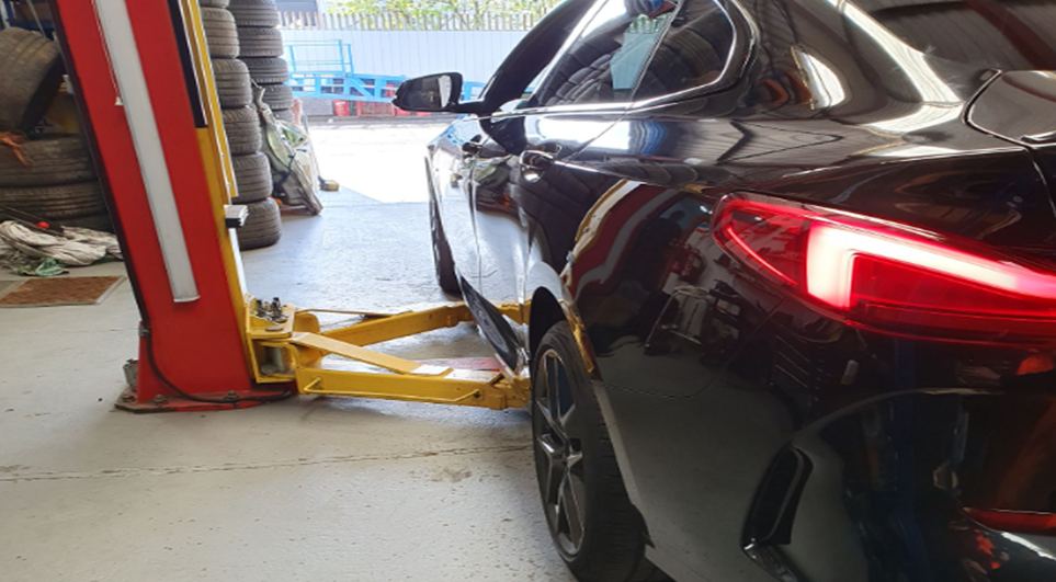 Dismantling BMW for parts at MT Auto Parts